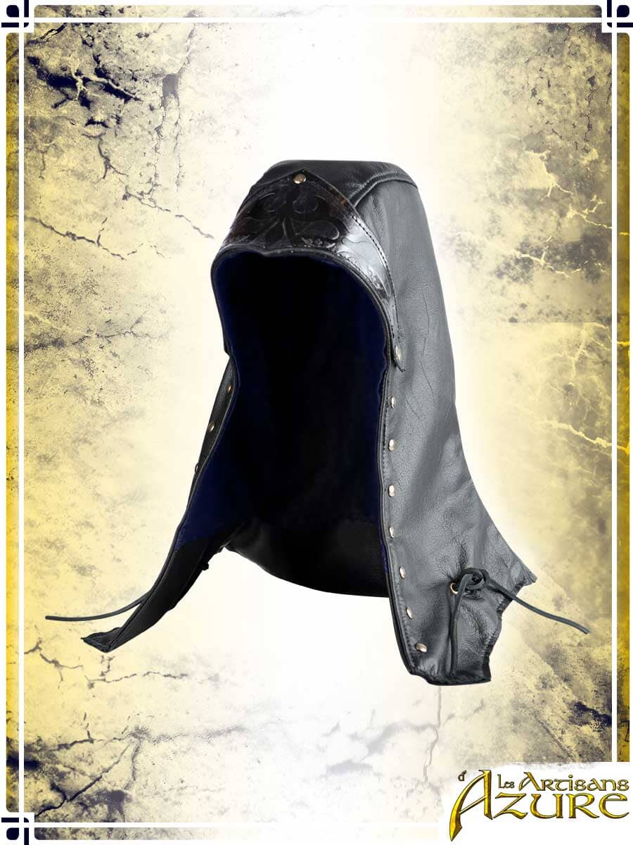 Assassin Leather Hood Hoods Les Artisans d'Azure Blue 