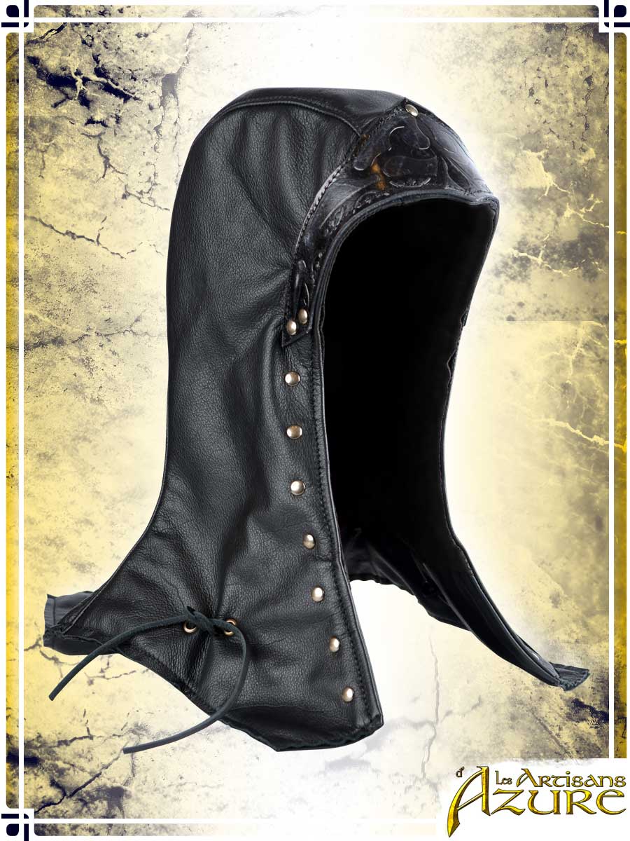 Assassin Leather Hood Hoods Les Artisans d'Azure Black 