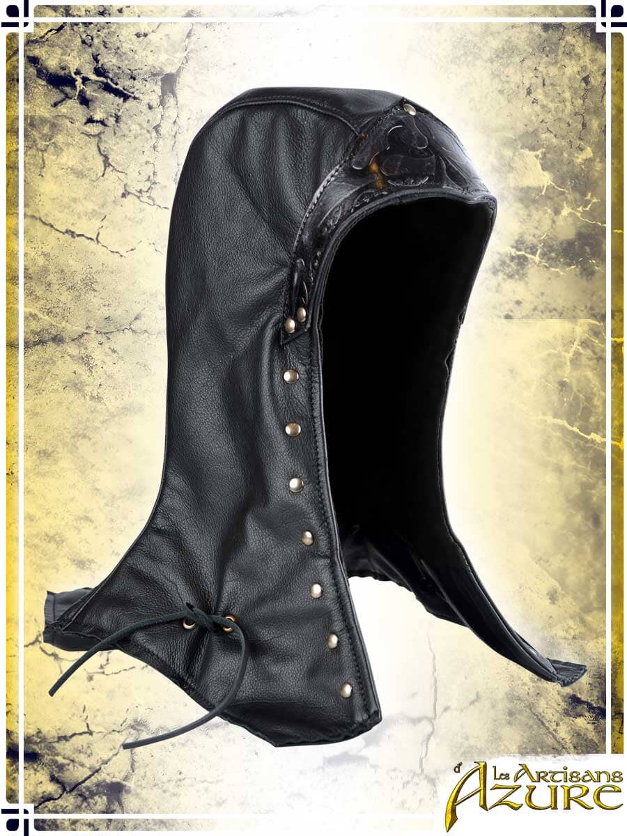 Assassin Leather Hood Hoods Les Artisans d'Azure Black 