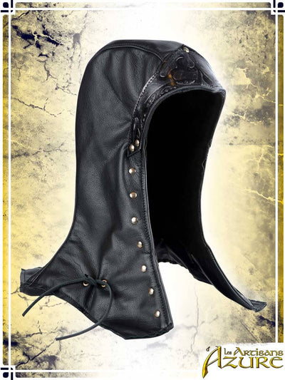 Assassin Leather Hood Hoods Les Artisans d'Azure Black 
