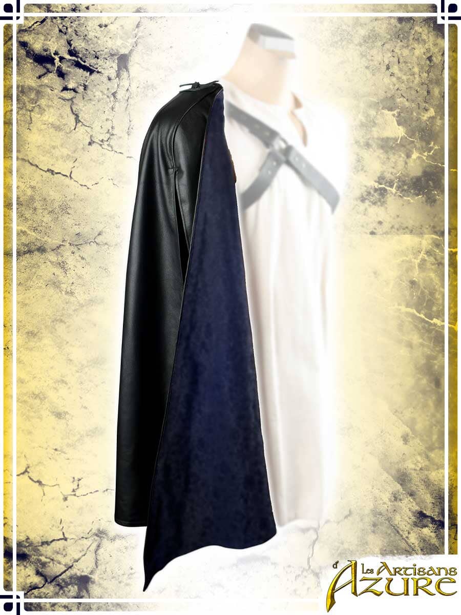 Assassin's Leather Half-Cape Capes Les Artisans d'Azure Blue 