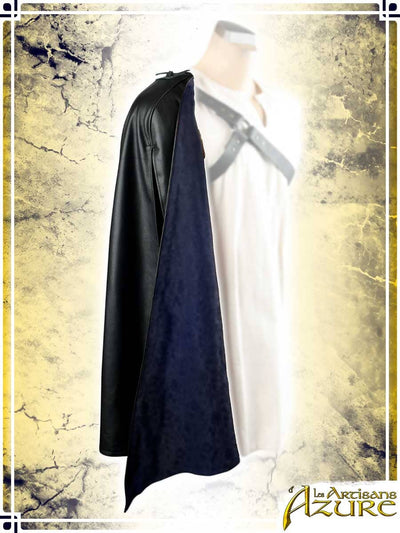 Assassin's Leather Half-Cape Capes Les Artisans d'Azure Blue 