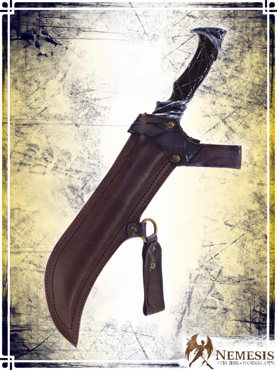 Athena Scabbard - Assassin Knife Deluxe Scabbards Ateliers Nemesis - Athena Brown leather 