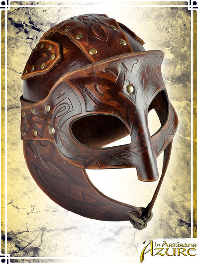 Viking Helmet Leather Helmets Les Artisans d'Azure Medium Brown 