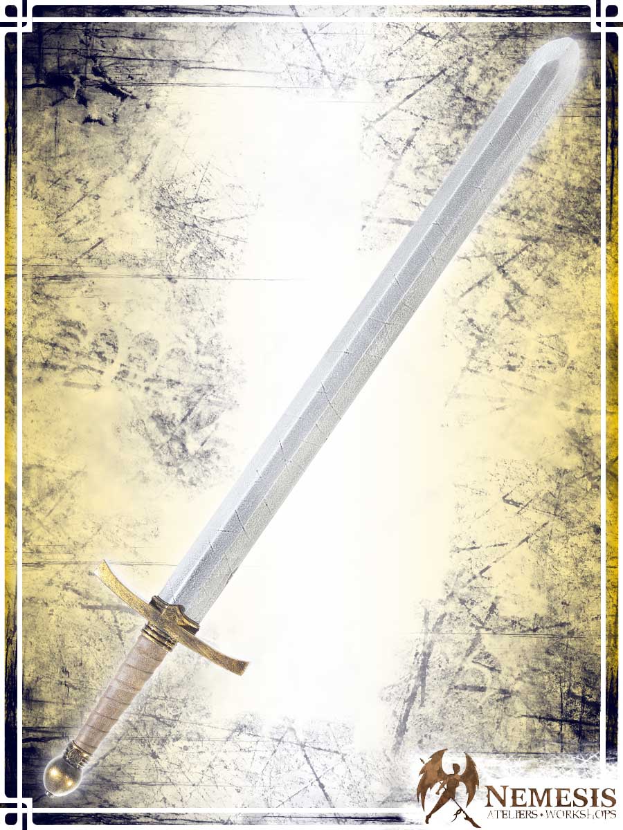 Knight's Sword Swords (Web) Ateliers Nemesis - Artisan Notched Brass Medium Wood|Leather Handle