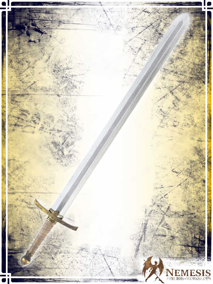 Knight's Sword Swords (Web) Ateliers Nemesis - Artisan Notched Brass Long Wood|Leather Handle