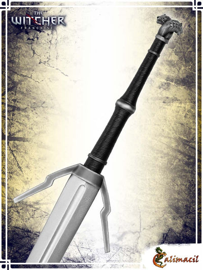 The Witcher - Geralt's Silver Sword (Wolf Heads) Two Handed Swords Calimacil 