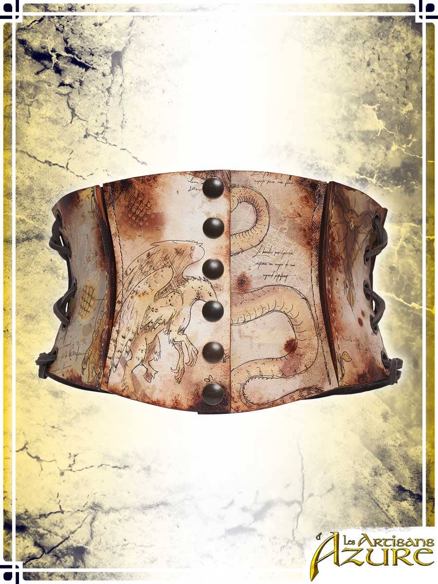 Short Corset Belt Manuscript – Fantastic Bestiary Corsets & Large Belts Les Artisans d'Azure 