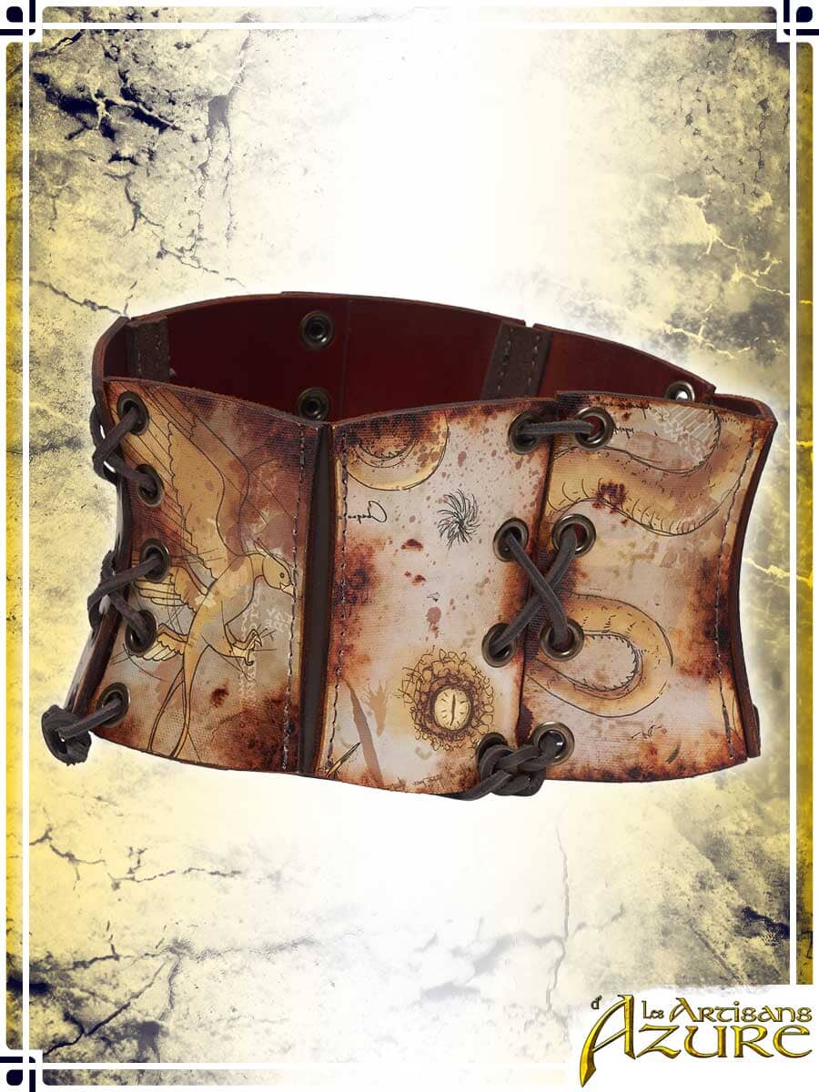 Short Corset Belt Manuscript – Fantastic Bestiary Corsets & Large Belts Les Artisans d'Azure 