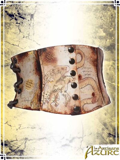 Short Corset Belt Manuscript – Fantastic Bestiary Corsets & Large Belts Les Artisans d'Azure 