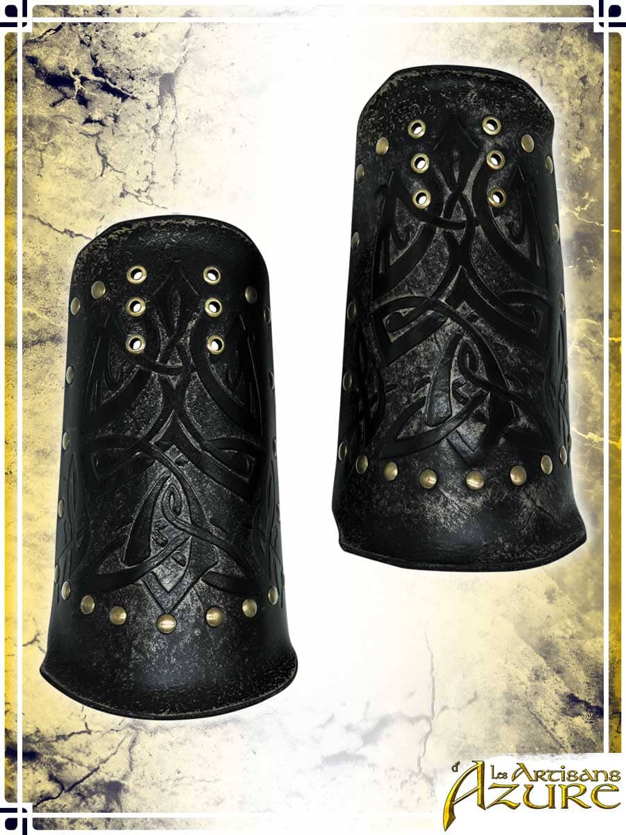 Viking Bracers - Ashen Leather Bracers Les Artisans d'Azure 