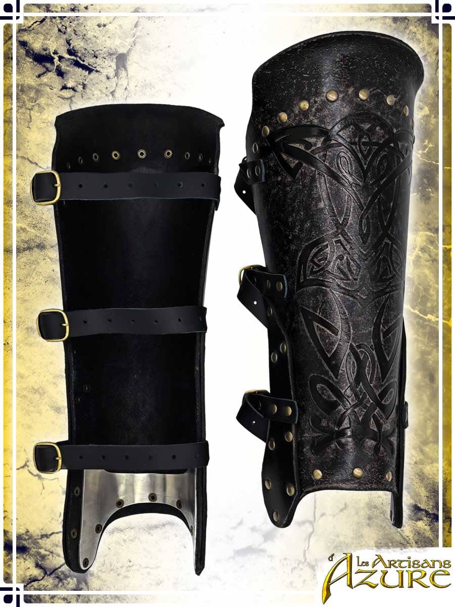 Viking Greaves - Ashen Leather Greaves Les Artisans d'Azure 