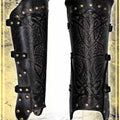 Viking Greaves - Ashen Leather Greaves Les Artisans d'Azure 
