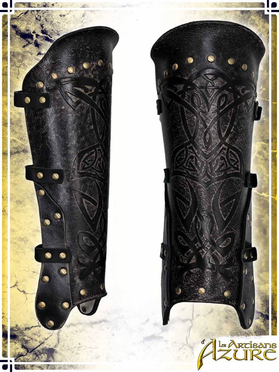 Viking Greaves - Ashen Leather Greaves Les Artisans d'Azure 