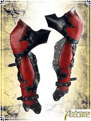 Chaos Greaves with Knees Leather Greaves Les Artisans d'Azure 