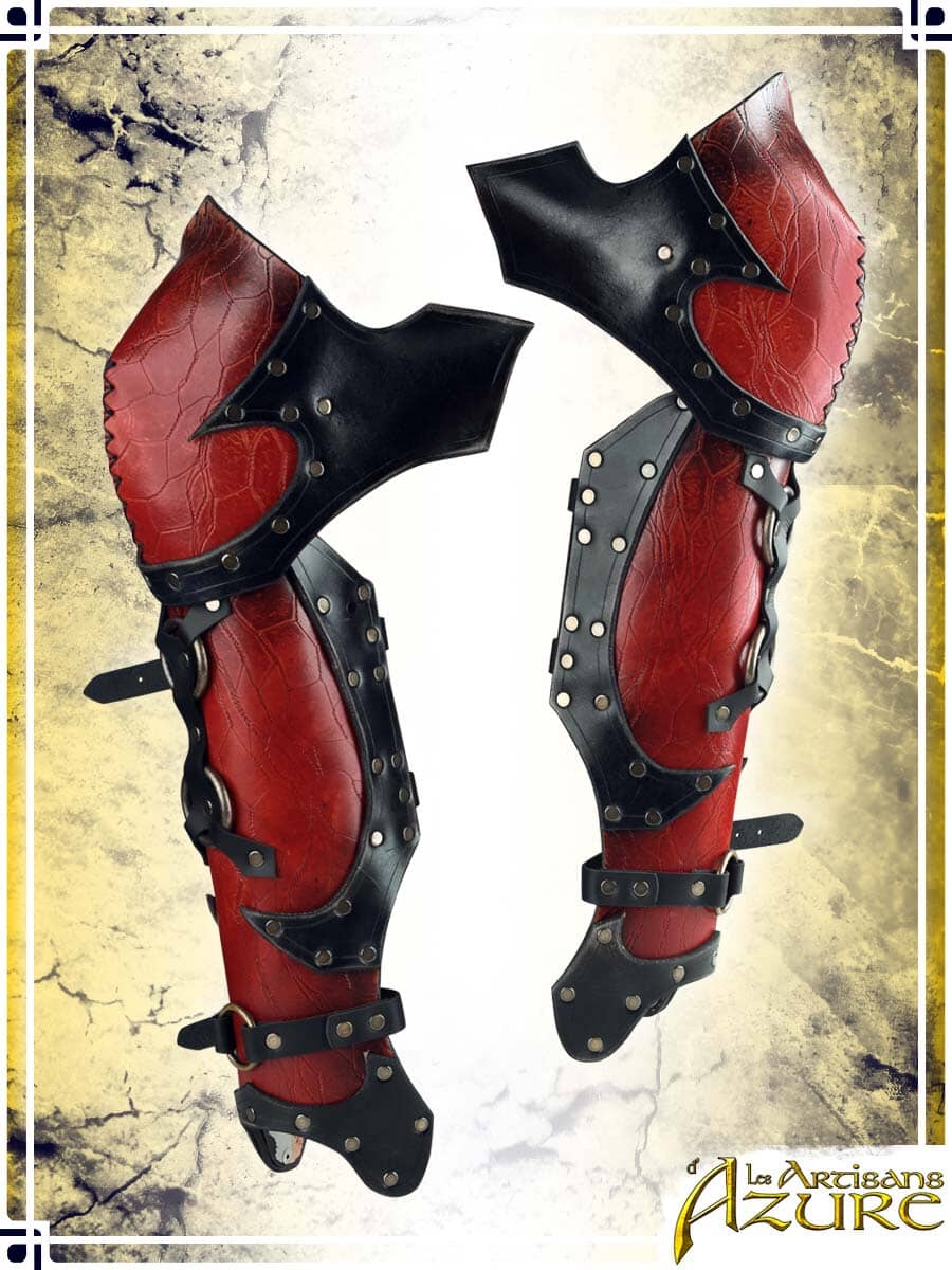 Chaos Greaves with Knees Leather Greaves Les Artisans d'Azure 