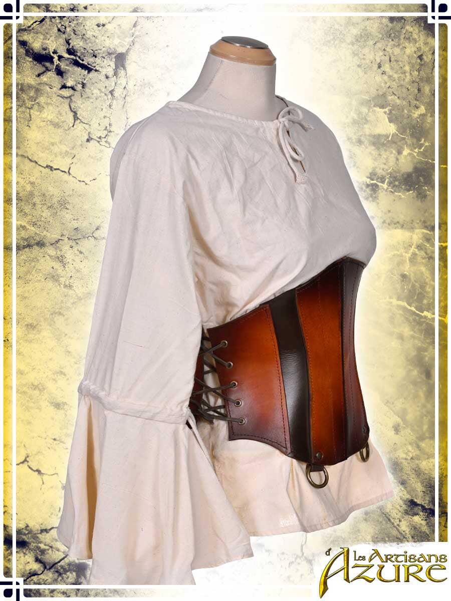 Shieldmaiden Amber Leather Corset Medieval Armor for LARP Les Artisans d Azure