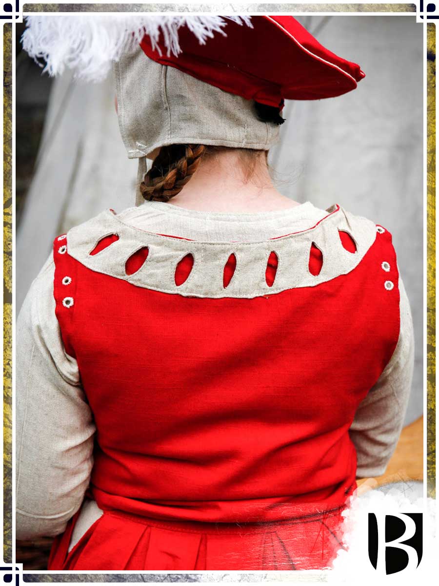 Landsknecht Bodice Flora Surcots & Vests Burgschneider Red|Natural Small 