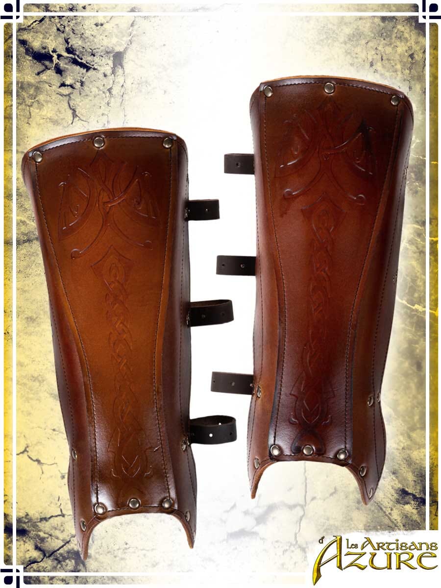 Shieldmaiden Greaves - Epic/Amber Leather Greaves Les Artisans d'Azure 