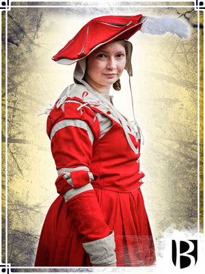 Landsknecht Sleeves Flora - Stripes Surcots & Vests Burgschneider Red|Natural Small|Medium 