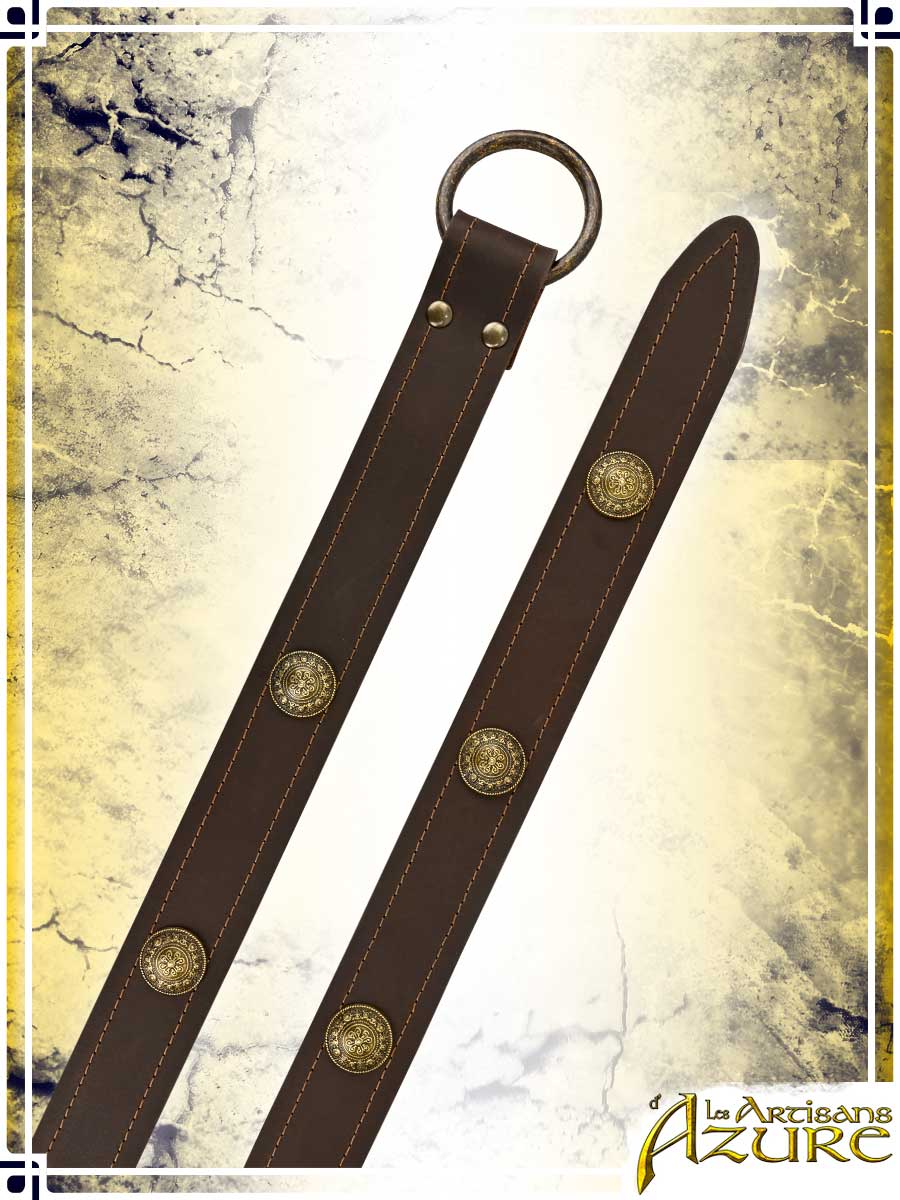 Decorated Ring Belt Belts Les Artisans d'Azure Small|Large Brown leather 