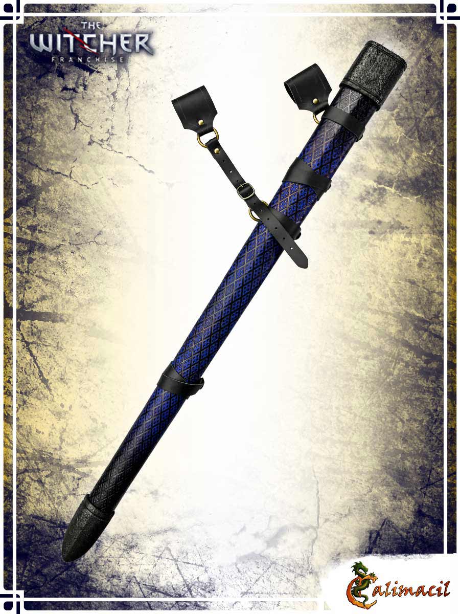 Geralt's Silver Sword Scabbard - Black/Blue - The Witcher Deluxe Scabbards Calimacil 
