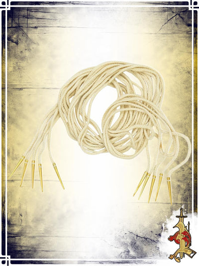 Brass Aglets with Cord 56'' - Natural (Set of 5) Reenactment Hardware Lord of Battles 