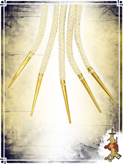 Brass Aglets with Cord 21'' - Natural - LB (Set of 5) Reenactment Hardware Lord of Battles 