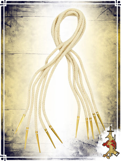 Brass Aglets with Cord 21'' - Natural - LB (Set of 5) Reenactment Hardware Lord of Battles 