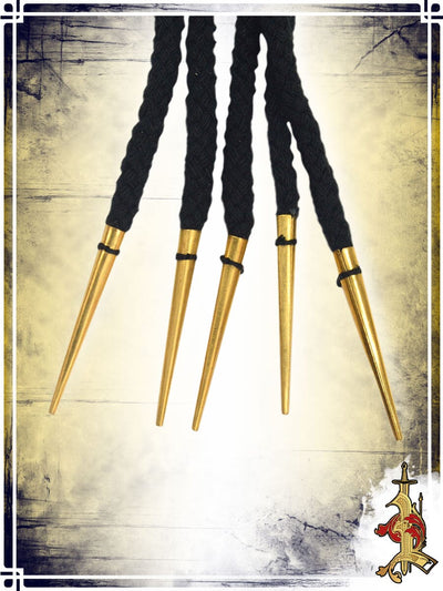 Brass Aglets with Cord 21'' - Black (Set of 5) Reenactment Hardware Lord of Battles 