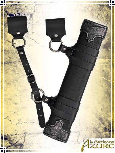 Man-at-Arms' Scabbard - Short Deluxe Scabbards Les Artisans d'Azure Black|Grey Short Left Hand