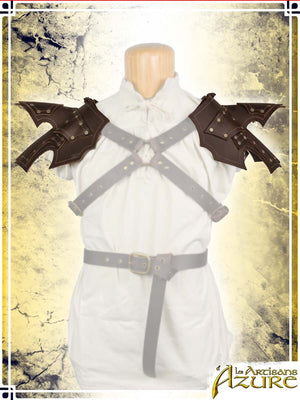 Dark Pauldrons Leather Pauldrons Les Artisans d'Azure 