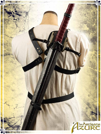 Back Scabbard with Hooks Scabbards Les Artisans d'Azure Black Right Hand 