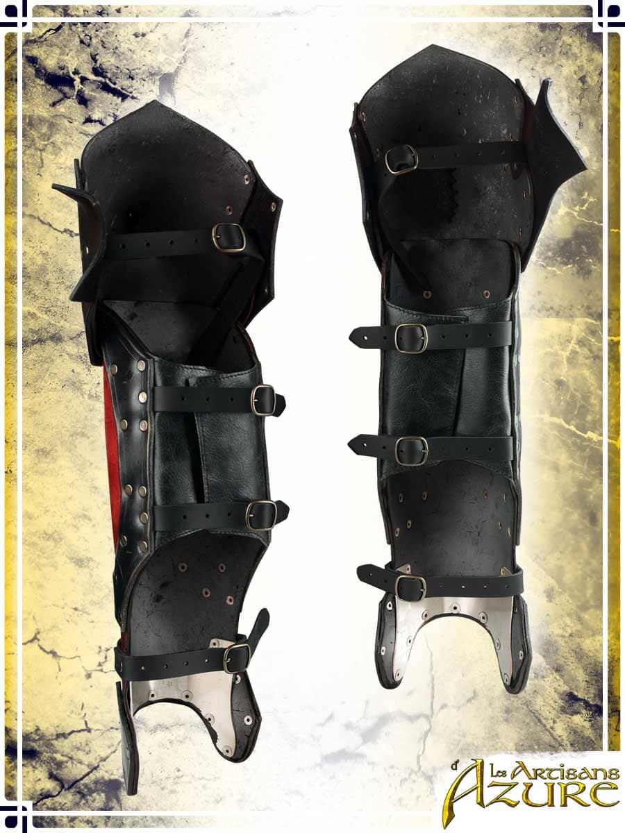 Chaos Greaves with Knees Leather Greaves Les Artisans d'Azure 