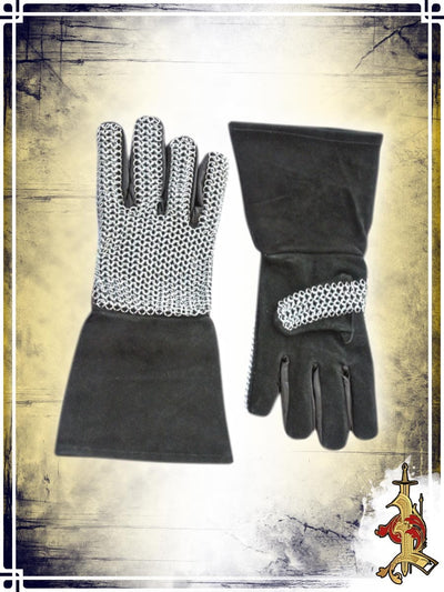 Leather Gloves with Chainmail Plate Bracers Lord of Battles 