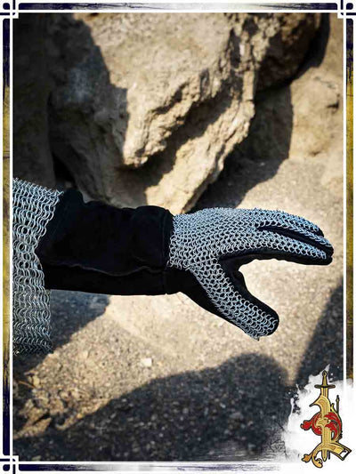 Leather Gloves with Chainmail Plate Bracers Lord of Battles 