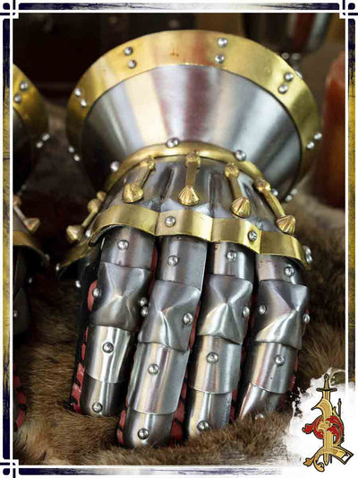 Baron's Hourglass Gauntlets - Shinny Plate Bracers Lord of Battles 