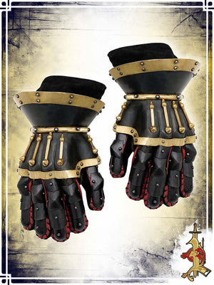 Baron's Hourglass Gauntlets - Black Plate Bracers Lord of Battles 