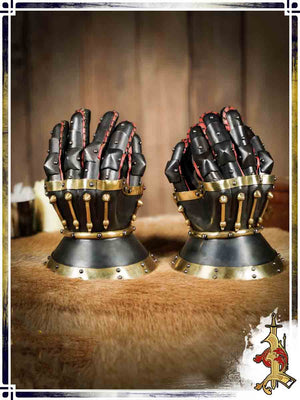 Baron's Hourglass Gauntlets - Black Plate Bracers Lord of Battles 