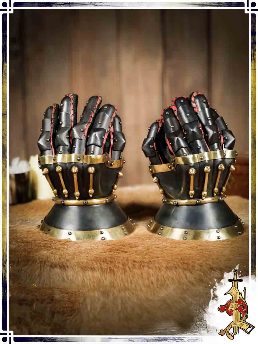 Baron's Hourglass Gauntlets - Black Plate Bracers Lord of Battles 