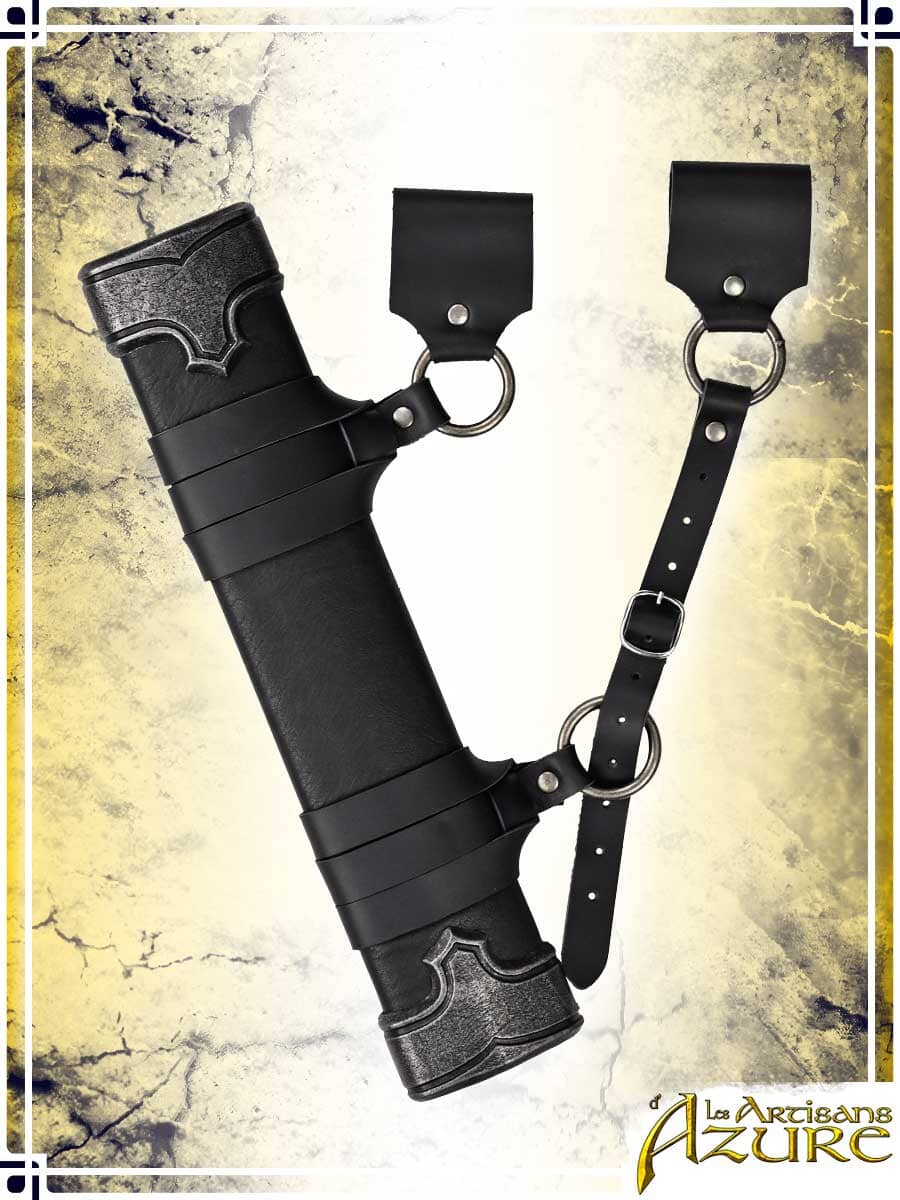 Man-at-Arms' Scabbard - Short Deluxe Scabbards Les Artisans d'Azure Black|Grey Short Right Hand