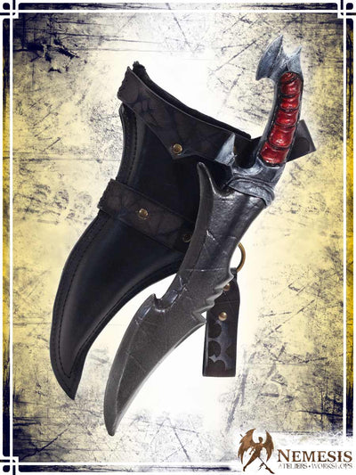 Athena Scabbard - Ritual Knife Deluxe Scabbards Ateliers Nemesis - Athena Black leather 