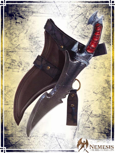 Athena Scabbard - Ritual Knife Deluxe Scabbards Ateliers Nemesis - Athena Brown leather 