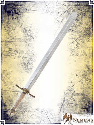 Templar's Sword Swords (Web) Ateliers Nemesis - Athena Notched Brass Medium Wood|Leather Handle