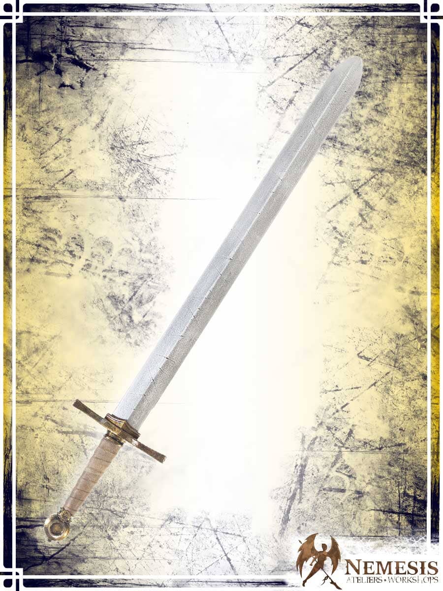 Templar's Sword Swords (Web) Ateliers Nemesis - Athena Notched Brass Medium Wood|Leather Handle