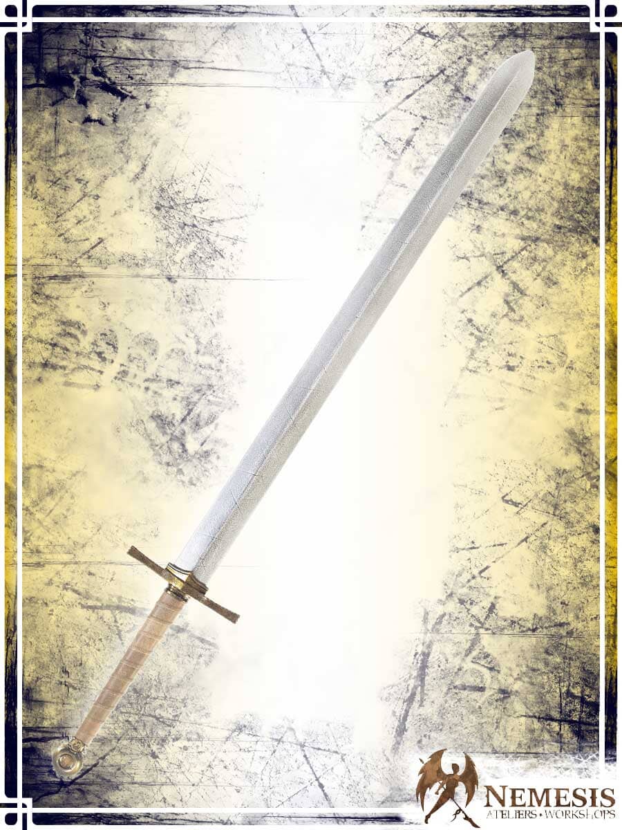 Templar's Sword Swords (Web) Ateliers Nemesis - Athena Notched Brass Bastard Wood|Leather Handle