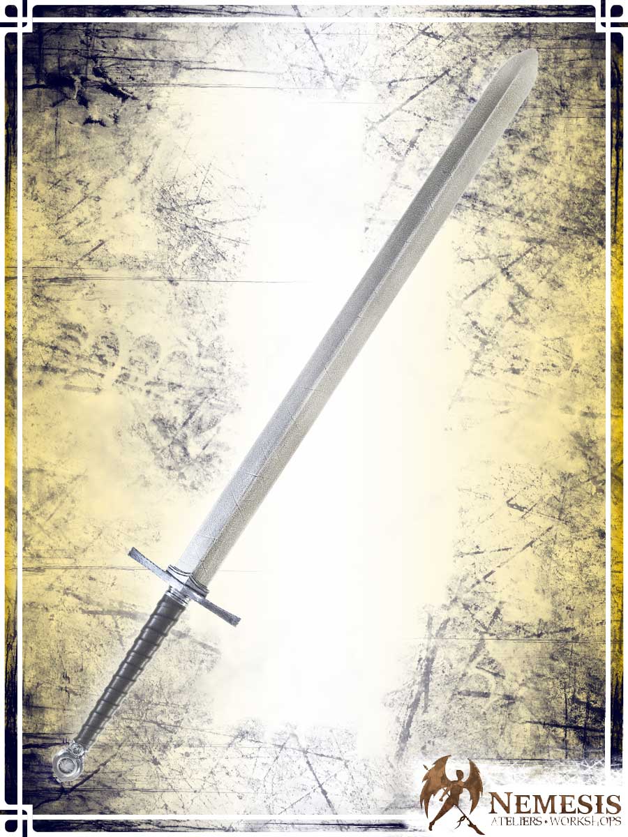 Templar's Sword Swords (Web) Ateliers Nemesis - Athena Notched Steel Bastard Wood|Leather Handle