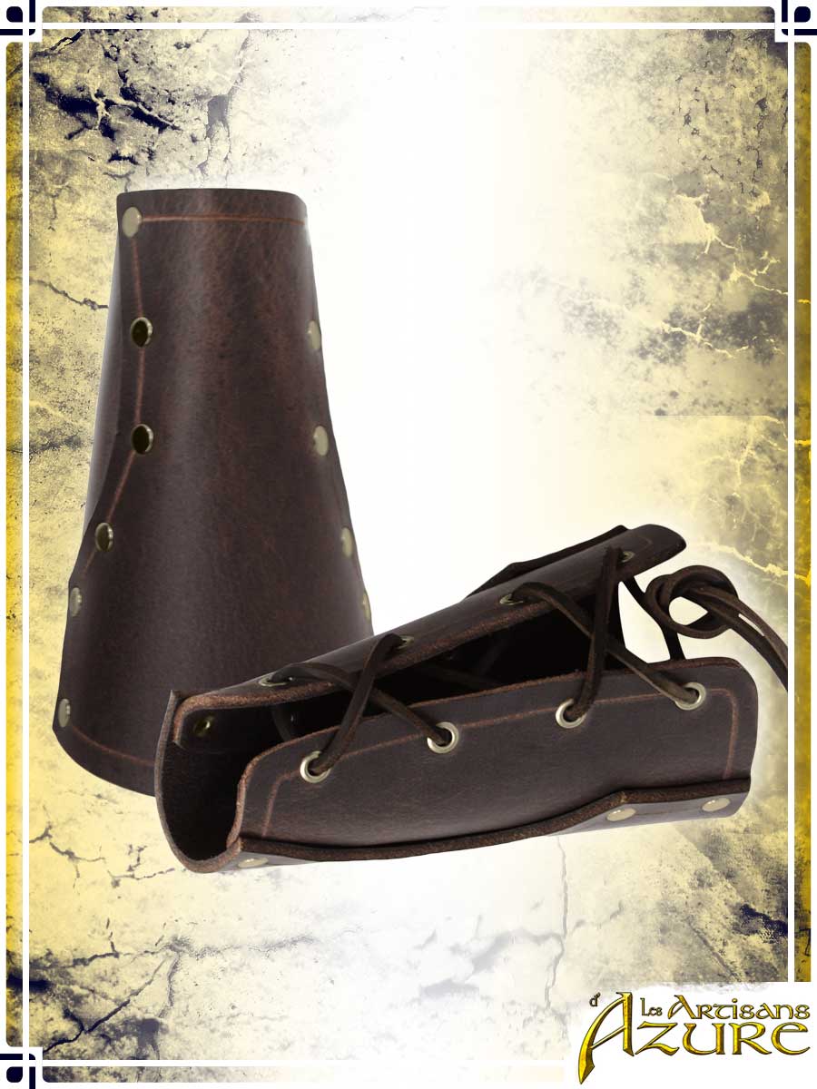 Baudouin Bracers Leather Bracers Les Artisans d'Azure Brown 