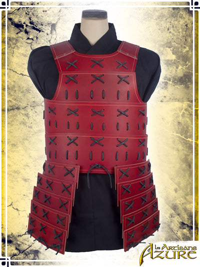 Samurai Armor - Torso Leather Armors Les Artisans d'Azure Large Red|Black 