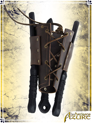 Kunai Bracer Leather Bracers Les Artisans d'Azure XL|2XL|3XL Brown 